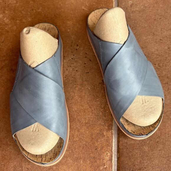 Kork-Ease Steel Blue Tutsi Cross-Band Slides Minimalist Classic Comfort size 11 - Picture 14 of 15